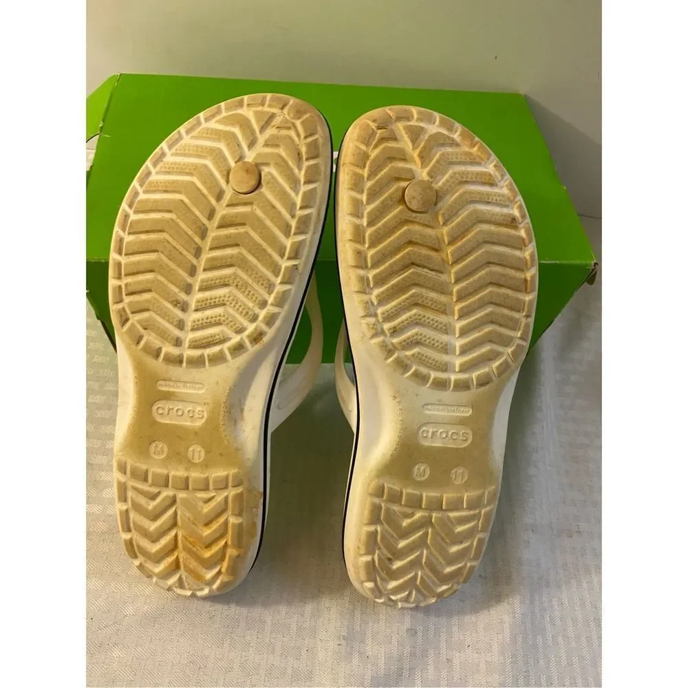 Crocs flip‎ flops white discoloration men’s 11